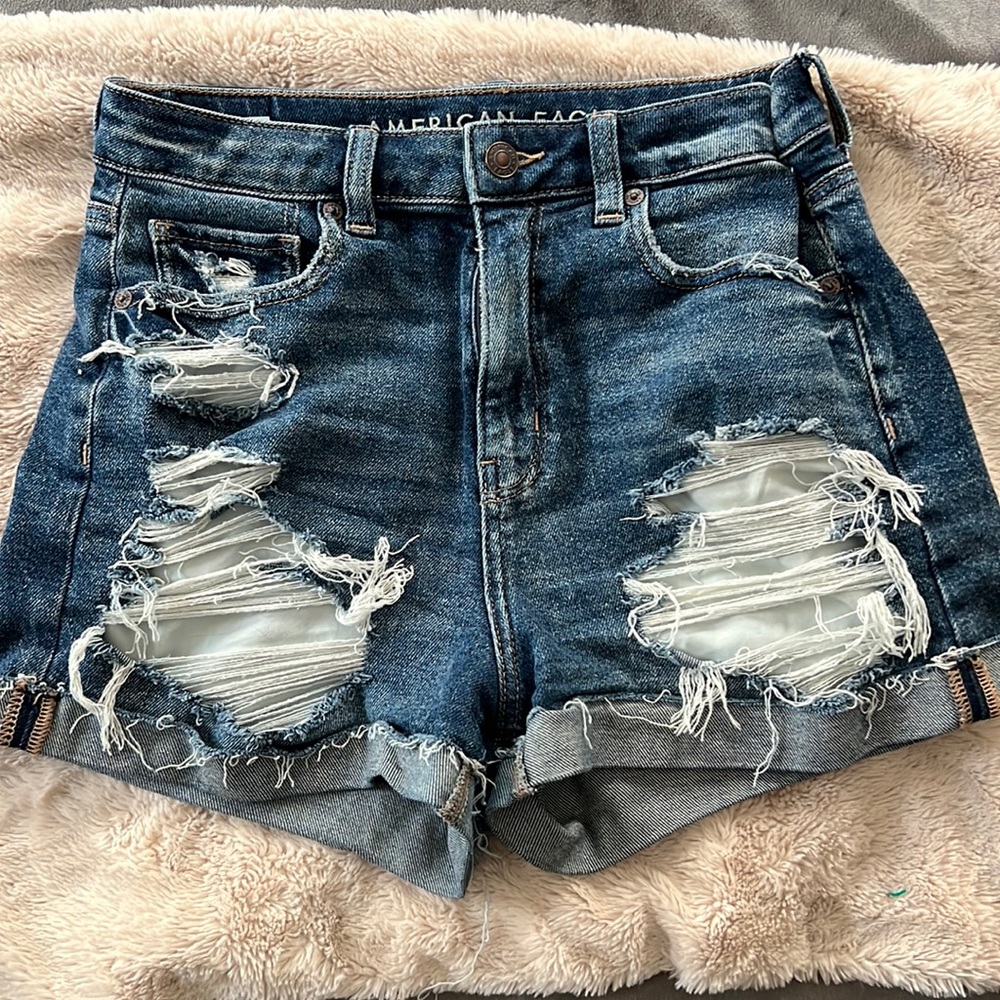 AE Distressed Mom Shorts